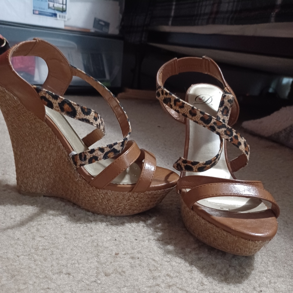 Cheetah print wedges